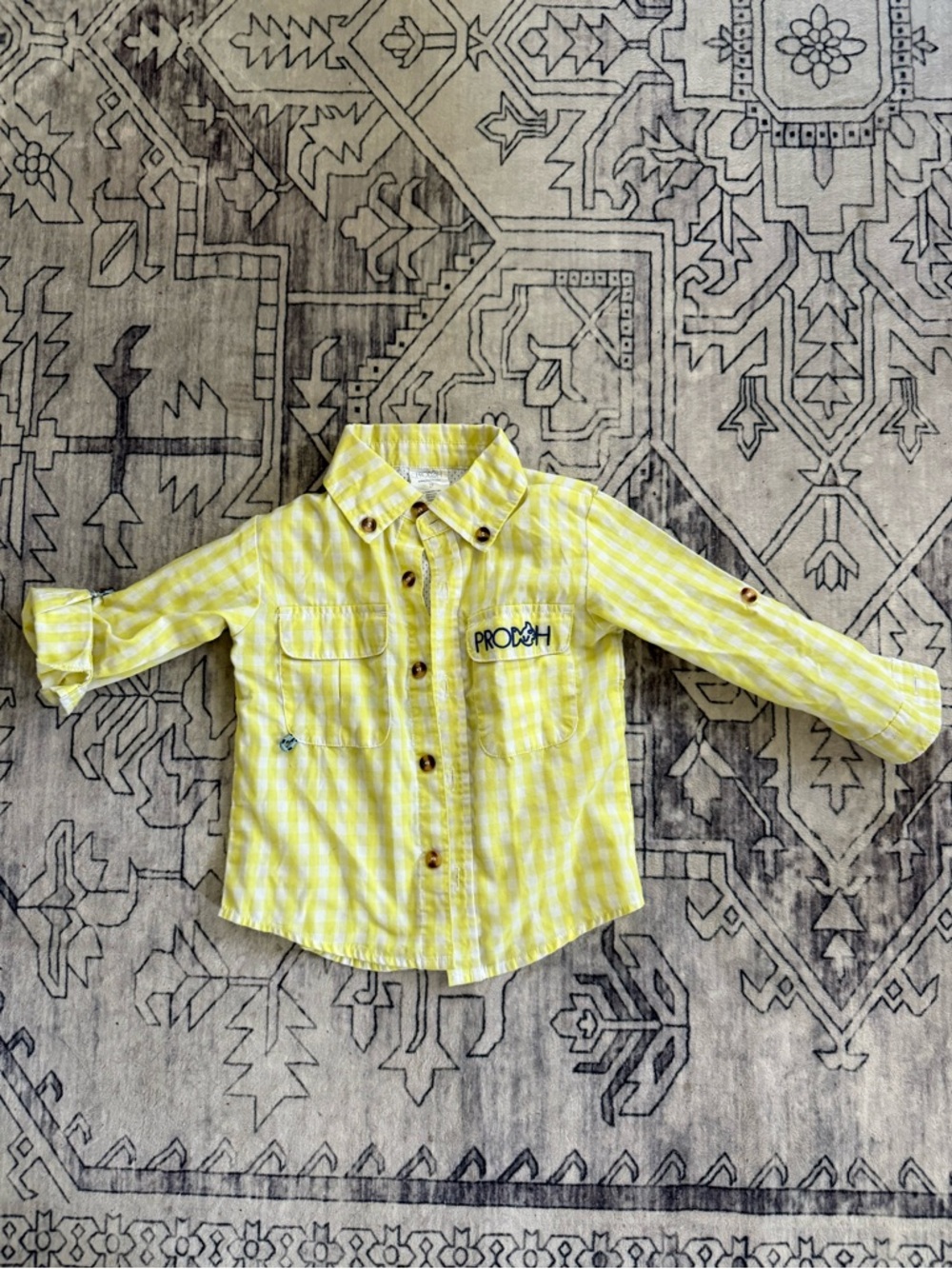 PRODOH Toddler 2T Yellow Fishing Shirt
